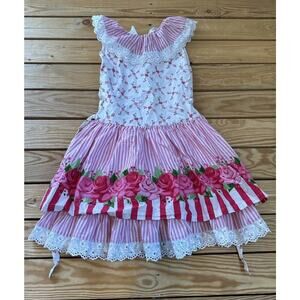 Sam De Fleur Sleeveless Floral Dress Size 8 Girl’s Pink White